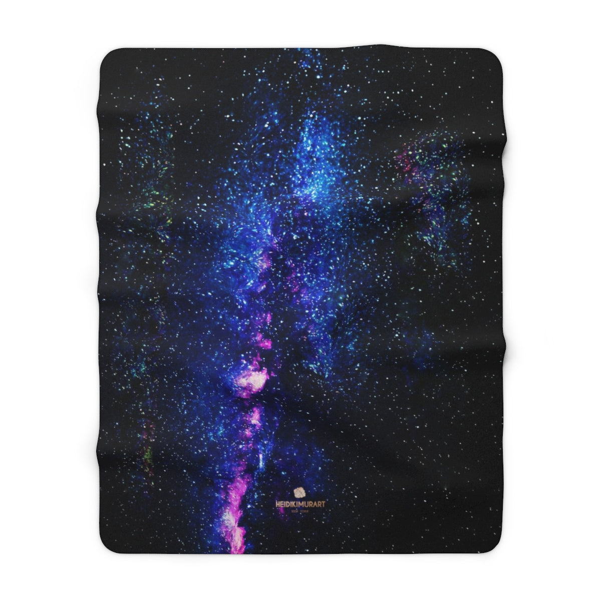 Galaxy Universe Print Designer Cozy Sherpa Fleece Blanket-Made in USA-Blanket-60" x 80"-Heidi Kimura Art LLC
