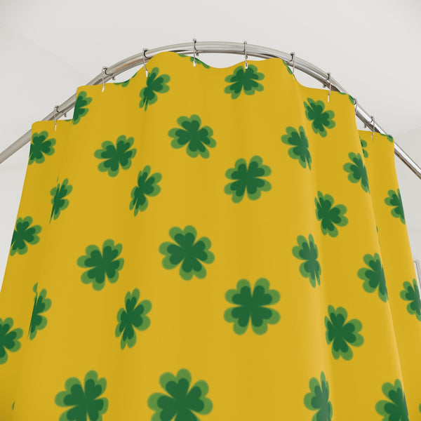 Yellow Clover Polyester Shower Curtain