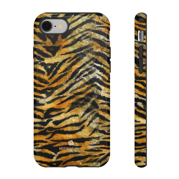 Orange Tiger Striped Phone Case, Animal Print Tough Cases, Designer Phone Case-Made in USA-Phone Case-Printify-iPhone 8-Glossy-Heidi Kimura Art LLC