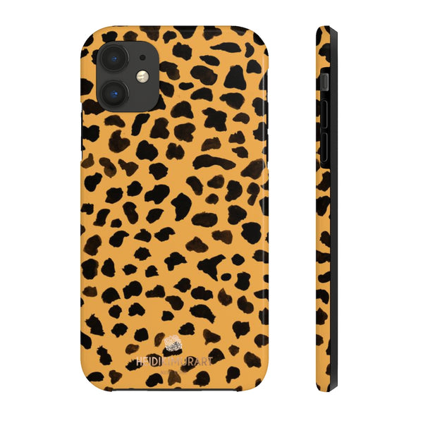 Brown Leopard Print Phone Case, Animal Print Case Mate Tough Phone Cases-Made in USA - Heidikimurart Limited 