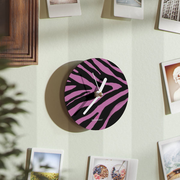 Pink Zebra Print Fun Wall Clocks