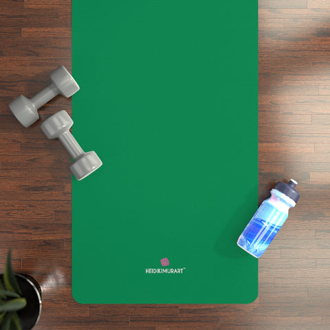 Dark Green Rubber Yoga Mat - Printed in USA (Size: 24” x 68”)