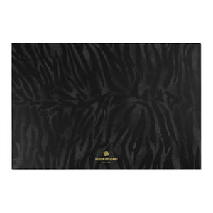 Black Tiger Stripe Animal Print Designer 24x36, 36x60, 48x72 inches Area Rugs - Printed in USA-Area Rug-72" x 48"-Heidi Kimura Art LLC Black Tiger Stripe Carpet, Black Tiger Stripe Animal Print Designer 24x36, 36x60, 48x72 inches Machine Washable Area Rugs/ Carpet-Printed in the USA