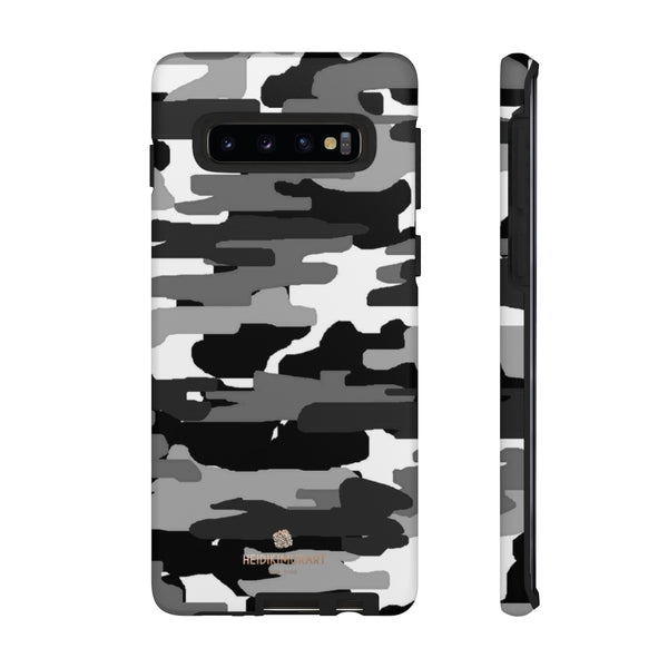 Grey Camouflage Phone Case, Army Military Print Tough Designer Phone Case -Made in USA-Phone Case-Printify-Samsung Galaxy S10-Matte-Heidi Kimura Art LLC
