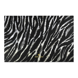Cool Black White Zebra Animal Print Designer 24x36, 36x60, 48x72 inches Area Rugs - Printed in USA-Area Rug-72" x 48"-Heidi Kimura Art LLC