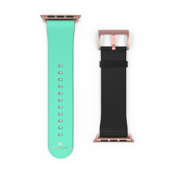 Dual Color Black & Light Blue 38mm/ 42mm Watch Band For Apple Watch- Made in USA-Watch Band-Heidi Kimura Art LLC
