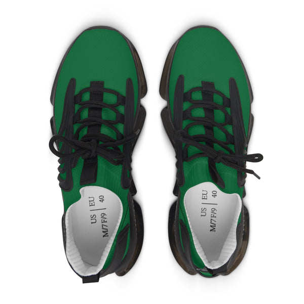 Women's Dark Green Mesh Sneakers, Solid Dark Green Color Mesh Sneakers For Women (US Size: 5.5-12)