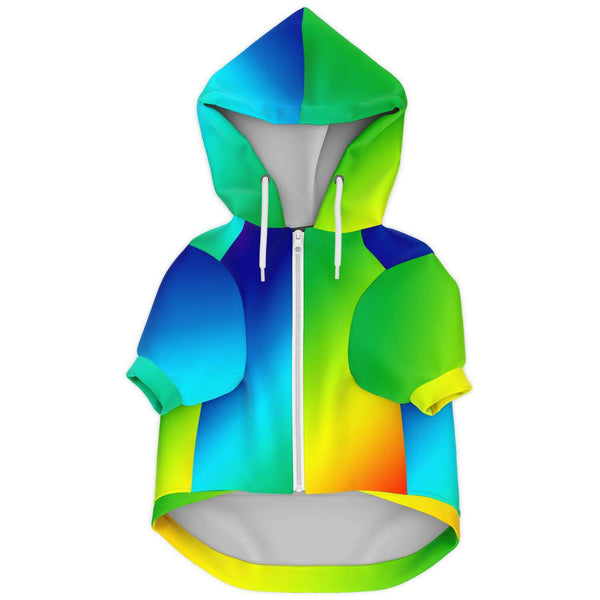 Rainbow Ombre Dog's Sweatshirt-Athletic Dog Zip-Up Hoodie - AOP-Subliminator-XXS-Heidi Kimura Art LLC Rainbow Ombre Dog's Sweatshirt, Bright Colorful Designer Dog's Hoodie, Comfortable Zip-Up Premium Fashion Hoodie For Dog Pet Owners, For Tiny Small Dogs to Medium/ Large Size Dogs (Size: XXS-2XL)