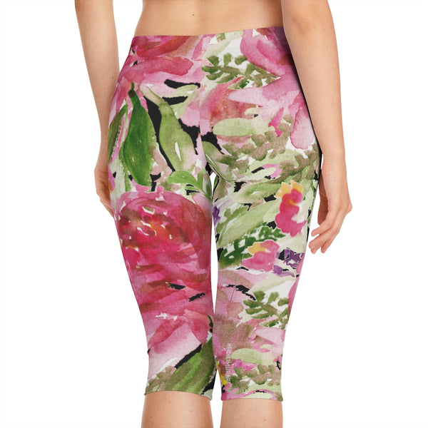 Pink Rose Women's Capri Leggings