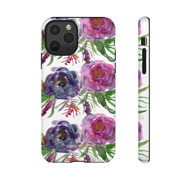 Pink Floral Print Phone Case, Roses Tough Designer Phone Case -Made in USA-Phone Case-Printify-iPhone 11 Pro-Glossy-Heidi Kimura Art LLC