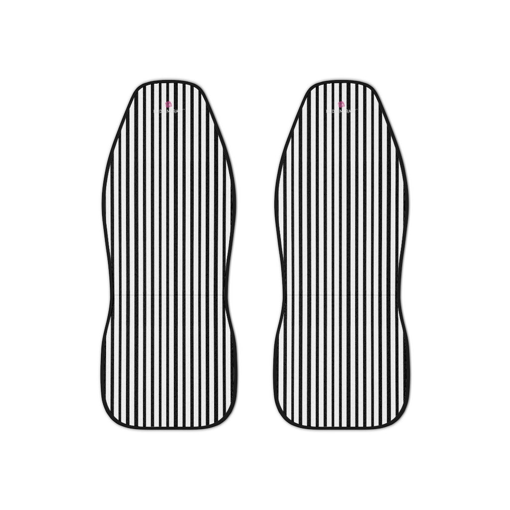 Black White Stripes Car Seat Covers, Black and White Vertically Striped 2-Pcs Set (48.03" × 18.50") Best Stripes Car Seat Covers, Best Car Accessories Essential Premium Quality Best Soft Luxury Car Seat&nbsp;- 2 Pack For Your Car Seat Protection, Car Seat Protectors, Designer Car Seat Accessories, Pair of 2 Front Seat Covers, Custom Seat Covers, Luxury Car Seat Covers, Best Car Seat Covers