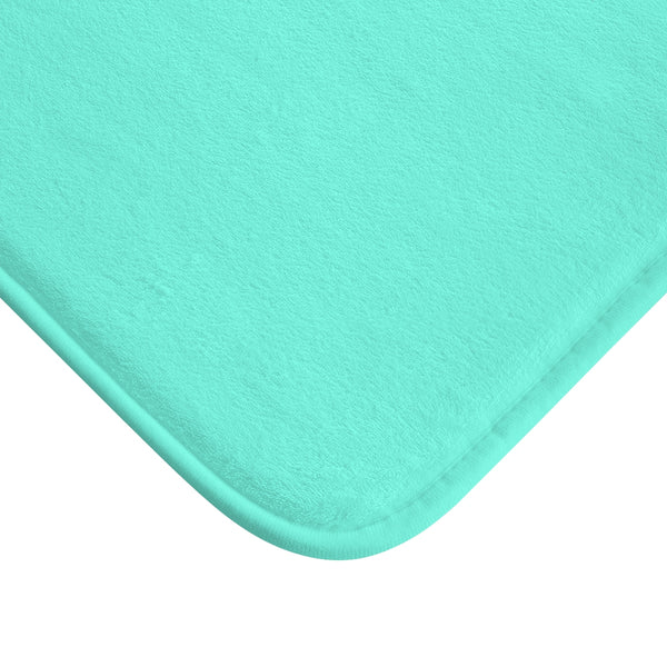 Turquoise Blue "Your Vibe Attracts Your Tribe", Inspirational Bath Mat- Printed in USA-Bath Mat-Heidi Kimura Art LLC