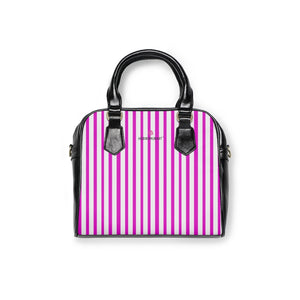 Pink Striped Shoulder Handbag