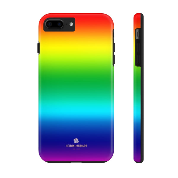 Rainbow Gay Pride iPhone Case, Designer Case Mate Tough Samsung Galaxy Phone Cases-Phone Case-Printify-iPhone 7 Plus, iPhone 8 Plus Tough-Heidi Kimura Art LLC