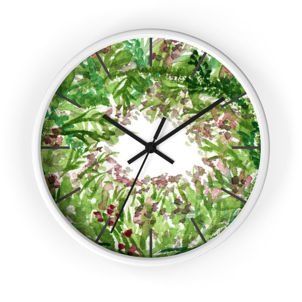 Purple French Lavender Floral Print 10 inch Diameter Wall Clock - Made in USA-Wall Clock-White-Black-Heidi Kimura Art LLC