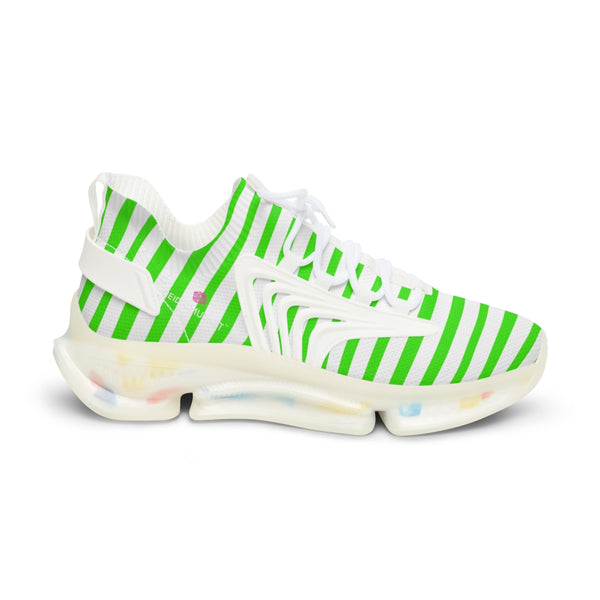 Green Striped Print Men's Shoes, Modern Minimalist Stripes Print Best Comfy Men's Mesh-Knit Designer Premium Laced Up Breathable Comfy Sports Sneakers Shoes (US Size: 5-12)&nbsp;Mesh Athletic&nbsp;Shoes, Mens Mesh Shoes,&nbsp;Mesh Shoes Men,&nbsp;Men's Classic Low Top Mesh Sneaker, Men's Breathable Mesh Shoes, Mesh Sneakers Casual Shoes&nbsp;