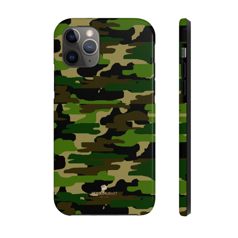 Classic Green Camo iPhone Case, Case Mate Tough Samsung Galaxy Phone Cases-Phone Case-Printify-iPhone 11 Pro-Heidi Kimura Art LLC Classic Green Camo iPhone Case, Camouflage Army Military Print Sexy Modern Designer Case Mate Tough Phone Case For iPhones and Samsung Galaxy Devices-Printed in USA