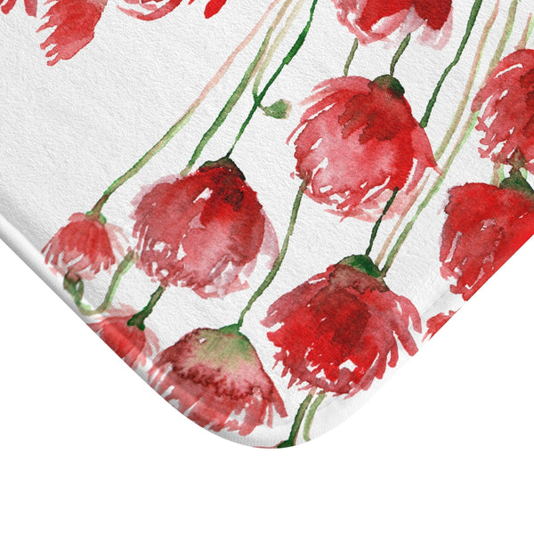 Red Red Poppy Flower Best Premium Quality Designer Bath Mat -Print in the USA-Bath Mat-Heidi Kimura Art LLC