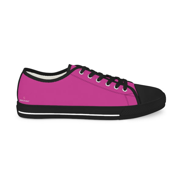 Hot Pink Color Men's Sneakers, Solid Color Modern Minimalist Best Breathable Designer Men's Low Top Canvas Fashion Sneakers With Durable Rubber Outsoles and Shock-Absorbing Layer and Memory Foam Insoles (US Size: 5-14)