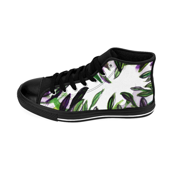 Tropical Leaves Women's High Top Designer Sneakers Running Shoes (US Size: 6-12)-Women's High Top Sneakers-Heidi Kimura Art LLC Tropical Leaves Women's Sneakers, Tropical Leaves Print Women's High Top Designer Sneakers Running Shoes (US Size: 6-12)