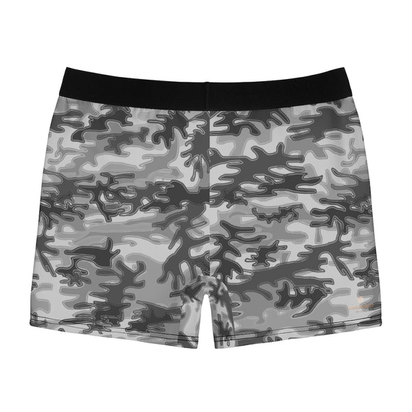 Grey Camo Men's Boxer Briefs, Light Gray Camoflage Military Sexy Underwear For Men-All Over Prints-Printify-Heidi Kimura Art LLC