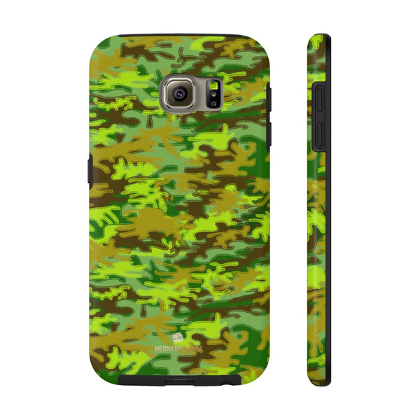 Cool Green Camo iPhone Case, Case Mate Tough Samsung Galaxy Phone Cases-Phone Case-Printify-Samsung Galaxy S6 Tough-Heidi Kimura Art LLC