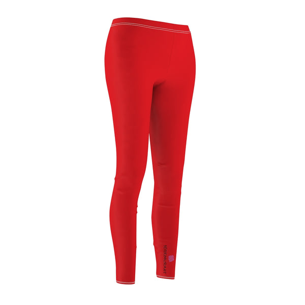 Bright Red Color Casual Leggings