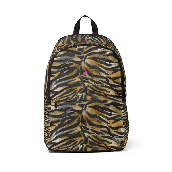 Tiger Stripe Print Animal Skin Unisex Large Size Waterproof Fabric Designer Backpack-Backpack-One Size-Heidi Kimura Art LLC