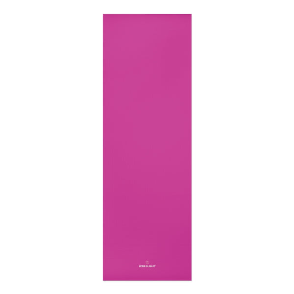 Hot Pink Foam Yoga Mat, Solid Hot Pink Color Modern Minimalist Print Best Fashion Stylish Lightweight 0.25" thick Best Designer Gym or Exercise Sports Athletic Yoga Mat Workout Equipment - Printed in USA (Size: 24″x72")