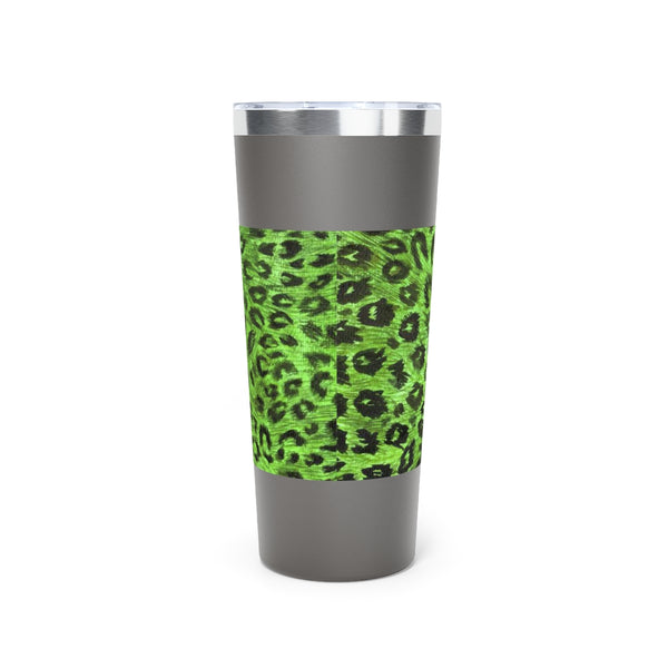 Green Leopard Print Tumbler, Copper Vacuum Insulated Tumbler, 22oz