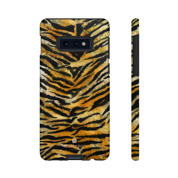 Tiger Stripe Print Phone Case, Animal Print Tough Designer Phone Case -Made in USA-Phone Case-Printify-Samsung Galaxy S10E-Glossy-Heidi Kimura Art LLC