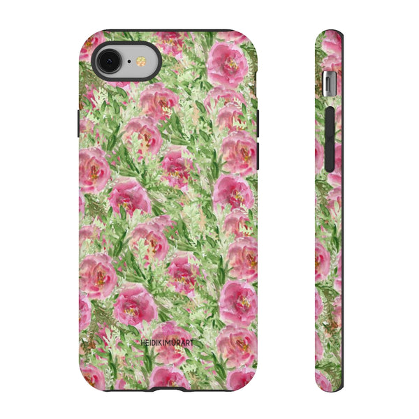 Pink Floral Phone Case, Flower Print Best Designer Art iPhone Samsung Case-Made in USA - Heidikimurart Limited 