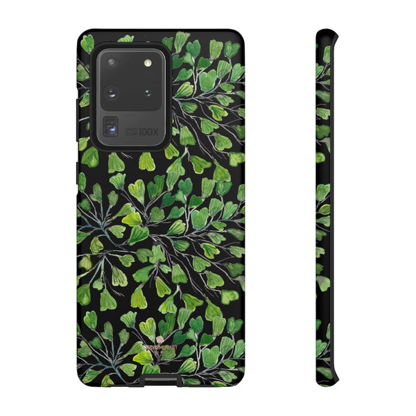Green Maidenhair Fern Tough Cases, Black Leaf Print Phone Case-Made in USA-Phone Case-Printify-Samsung Galaxy S20 Ultra-Matte-Heidi Kimura Art LLC