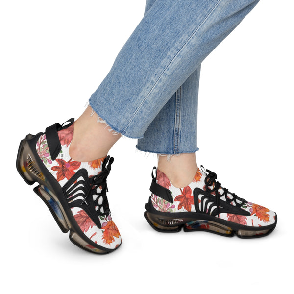 Women's Fall Leaves Mesh Sneakers, Best Floral Fall Leaf Print Mesh Breathable Sneakers For Women (US Size: 5.5-12)