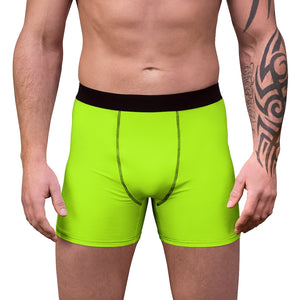 Neon Green Men's Boxer Briefs, Bright Green Brand New Sexy Gay or Straight  Men's Underwear, Neon Green Underwear For Men (US Size: XS-3XL)