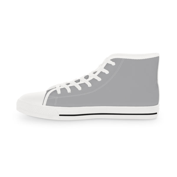 Graphite Grey Men's High Tops, Solid Color Modern Minimalist Best Men's High Top Sneakers (US Size: 5-14)
