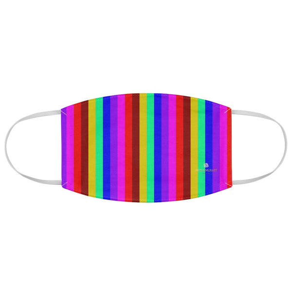 Rainbow Vertically Striped Face Mask, Best Gay Pride Colorful Fashion Face Mask For Men/ Women, Designer Premium Quality Modern Polyester Fashion 7.25" x 4.63" Fabric Non-Medical Reusable Washable Chic One-Size Face Mask With 2 Layers For Adults With Elastic Loops-Made in USA