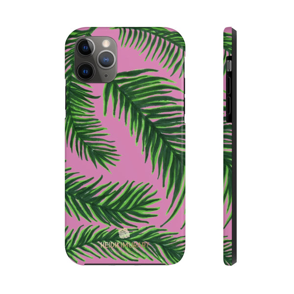 Light Pink Tropical Print Phone Case, Palm Leaf Case Mate Tough Phone Cases-Made in USA - Heidikimurart Limited 