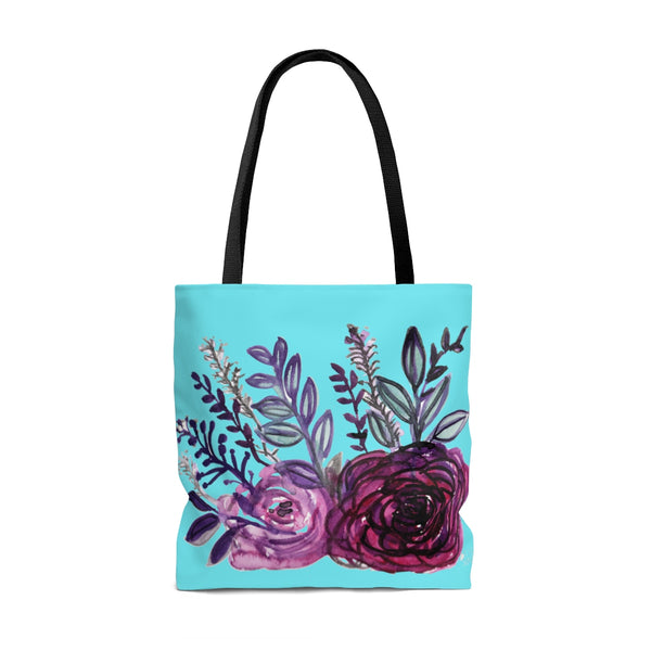 Sky Blue Rose Flower Floral Designer Small Medium or Large Tote Bag - Made in USA-Tote Bag-Heidi Kimura Art LLC