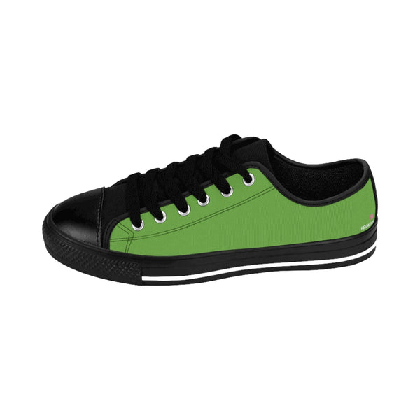 Light Green Color Women's Sneakers, Lightweight Green Solid Color Designer Low Top Women's Canvas Bright Best Quality Premium Fashion Casual Sneakers Tennis Running Athletic Shoes (US Size: 6-12)