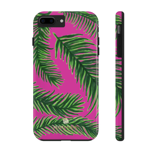 Hot Pink Tropical Print Phone Case, Palm Leaf Case Mate Tough Phone Cases-Made in USA - Heidikimurart Limited 