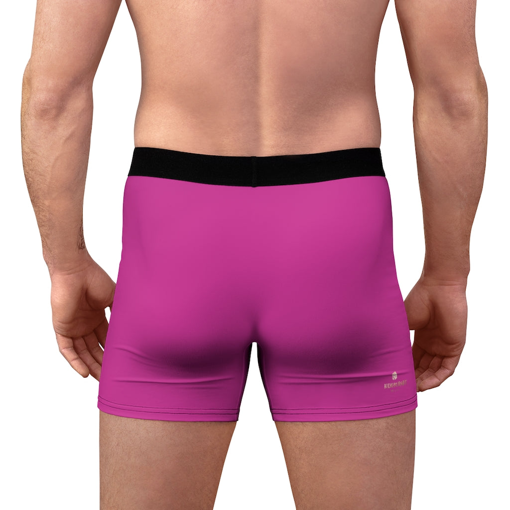 Hot Pink Men's Boxer Briefs, Modern Solid Color Minimalist Basic Sexy  Underwear For Men
