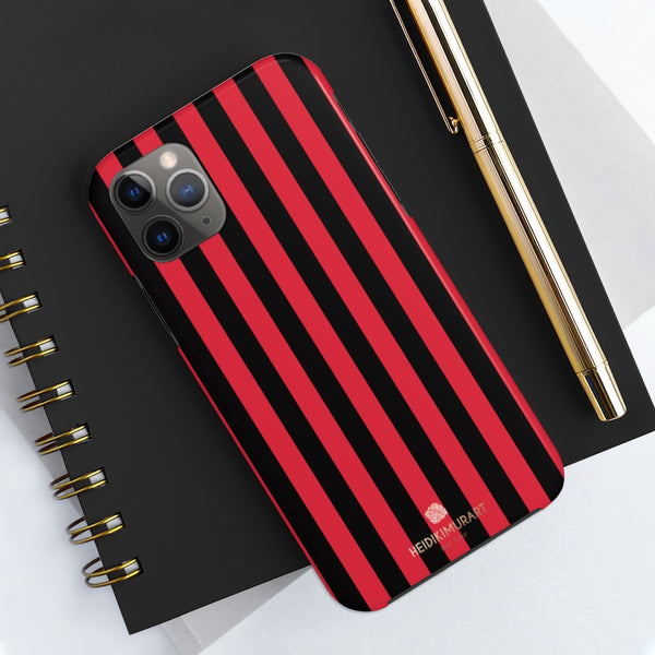 Red Black Stripe iPhone Case, Case Mate Tough Samsung Galaxy Phone Cases-Phone Case-Printify-Heidi Kimura Art LLC