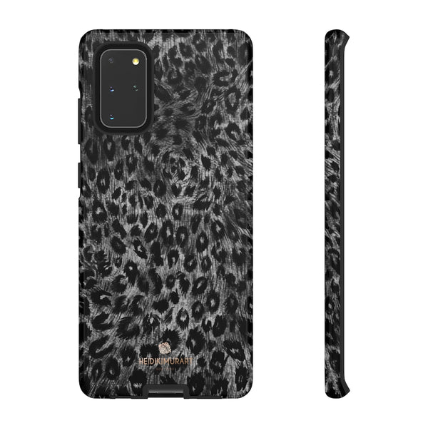 Grey Leopard Animal Print Tough Cases, Designer Phone Case-Made in USA-Phone Case-Printify-Samsung Galaxy S20+-Glossy-Heidi Kimura Art LLC