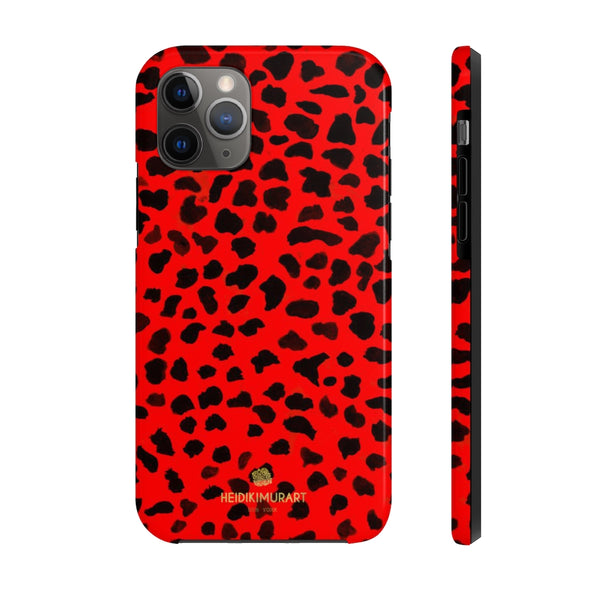 Red Cheetah Print Phone Case, Animal Print Case Mate Tough Phone Cases-Made in USA - Heidikimurart Limited 