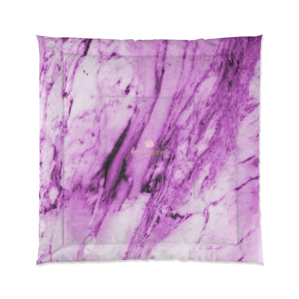 Pink White Marble Print Luxury Designer Best Comforter For King/Queen/Full/Twin-Comforter-88x88-Heidi Kimura Art LLC