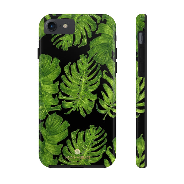 Black Tropical Leaf iPhone Case, Case Mate Tough Samsung Galaxy Phone Cases-Phone Case-Printify-iPhone 7, iPhone 8 Tough-Heidi Kimura Art LLC