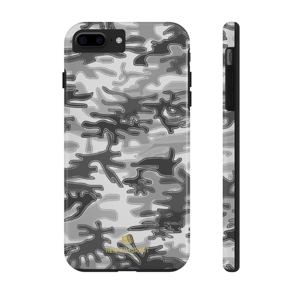 Grey Camo Print iPhone Case, Army Camoflage Case Mate Tough Phone Cases-Phone Case-Printify-iPhone 7 Plus, iPhone 8 Plus Tough-Heidi Kimura Art LLC