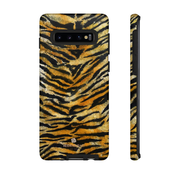 Tiger Stripe Print Phone Case, Animal Print Tough Designer Phone Case -Made in USA-Phone Case-Printify-Samsung Galaxy S10-Matte-Heidi Kimura Art LLC