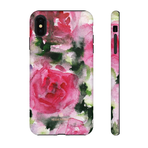Pink Rose Floral Tough Cases, Flower Print Best Designer Phone Case-Made in USA-Phone Case-Printify-iPhone XS MAX-Matte-Heidi Kimura Art LLC